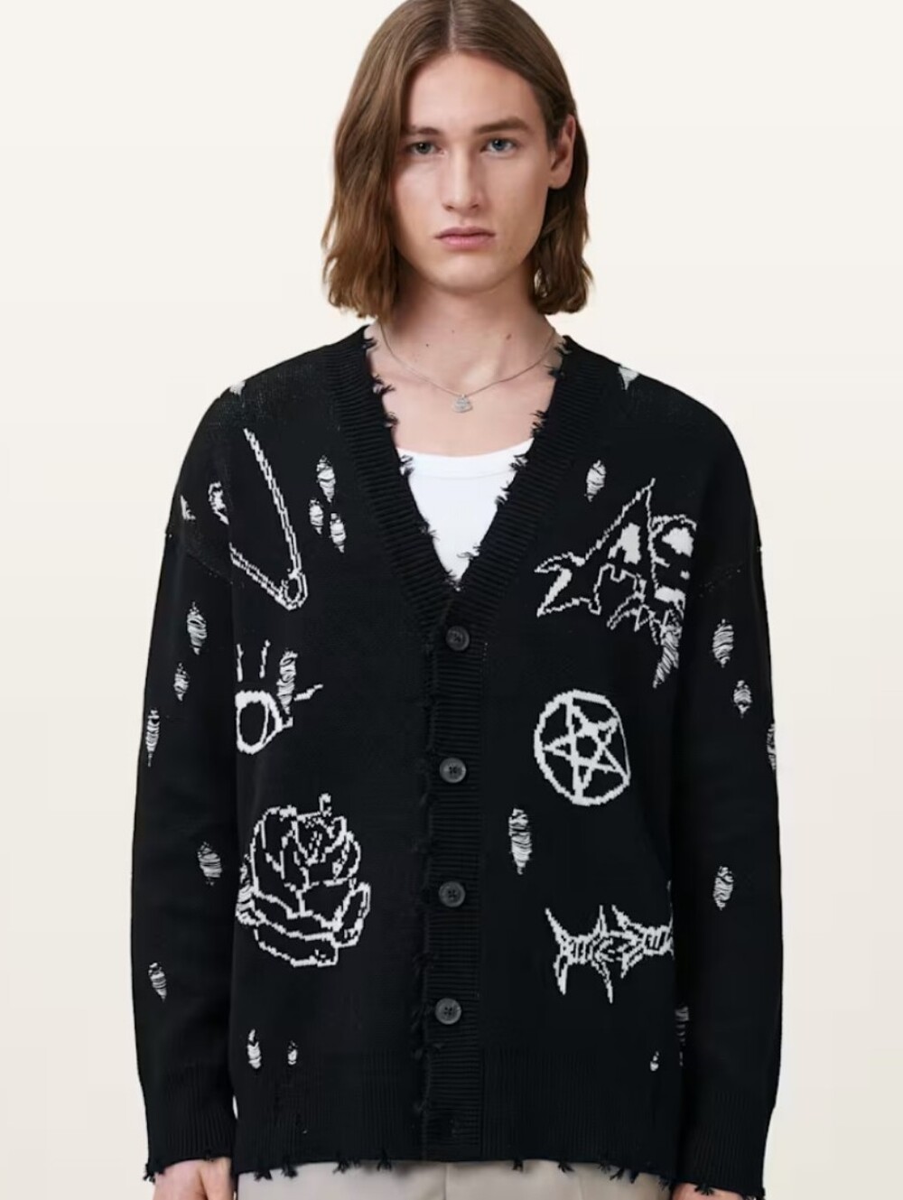 Allsaints Koto Gothic Jacquard Cardigan